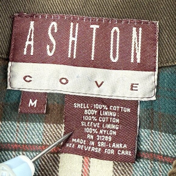 Vintage Ashton Cove Men's Barn Chore Utility Jacket Coat M Brown Plaid Lined - Picture 3 of 16